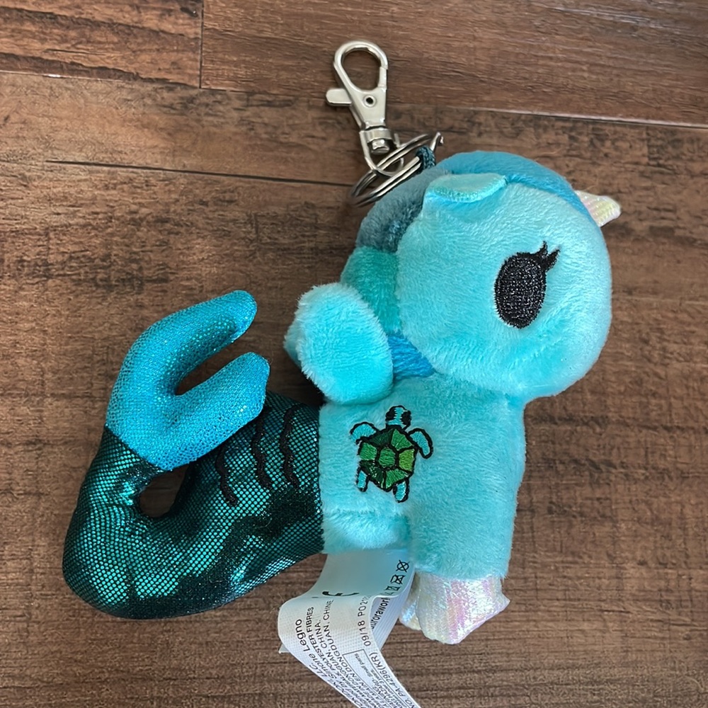 Tokidoki teal mermicorn shimmer keychain